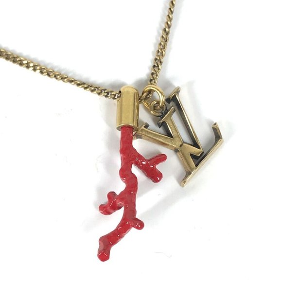 LOUIS VUITTON M68903 coral motif LV initial coral Accessories chain Necklace - Picture 10 of 16